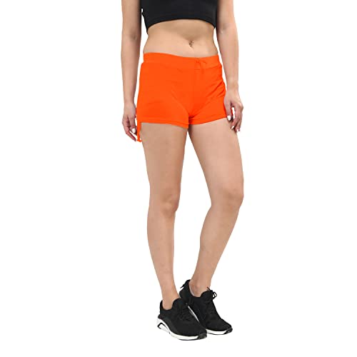 Image of TWGE Womens Cotton Hot Shorts - Short Pants for Ladies Stretchable Athletic Shorts Comfortable Fit with Elastic Waistband - Active Wear Ideal for Gym Yoga & Nightwear