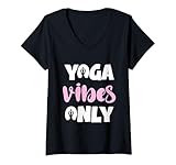 Photo Gallery donna yoga vibes only meditazione divertente citazione medita maglietta con collo a v Photo Gallery donna yoga vibes only meditazione divertente citazione medita maglietta con collo a v