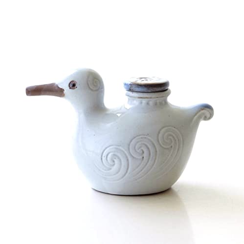 汁次 鳥 おしゃれ かわいい せっ器 ソギ模様 日本製 瀬戸焼 和モダン シンプル ナチュラル デザイン 和食器 さぎ型汁次 (B)