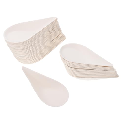 CIYODO 50pezzi Piatti Da Dessert Forma Di Goccia Per Casa Portata Resistente Durevole Ecologico Adatto Vari Ambienti