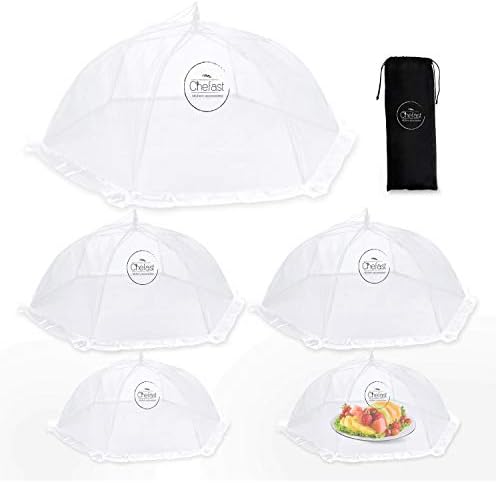 Chefast Food Cover Tent (5 Packs) - Pop Up Mesh Covers in 4 Sizes with Reusable Carry Bag - Protect Foods from Fruit Flies - Great for Picnics, and Outdoor BBQ