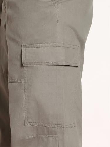Image of Urbano Fashion Men's Loose Baggy Fit Solid Cargo Chino Trouser Pant with 6 Pockets Non-Stretchable