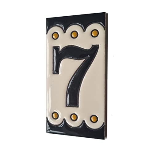 Soto M-3 Carreaux numérotés en céramique espagnole peints à la main 11 x 5,5 cm ou 2,5 x 11 cm (carreaux numéro 7)