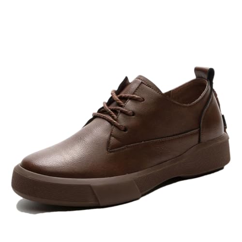 Women's Flat Shoes Lace-Up Round Comfort Versatile Casual Single Shoes