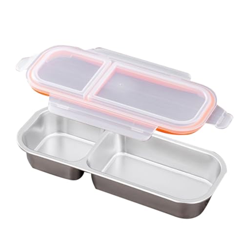 Recipientes apilables para aperitivos - Multi-compartimento, a prueba de fugas, sellado de silicona para almacenamiento de alimentos para preparar comidas, condimentos para llevar