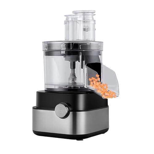 Cortador de verduras, procesador de alimentos, acero inoxidable, capacidad de 5 litros, cuchillas multifuncionales para cortar, rebanar, triturar y moler carne
