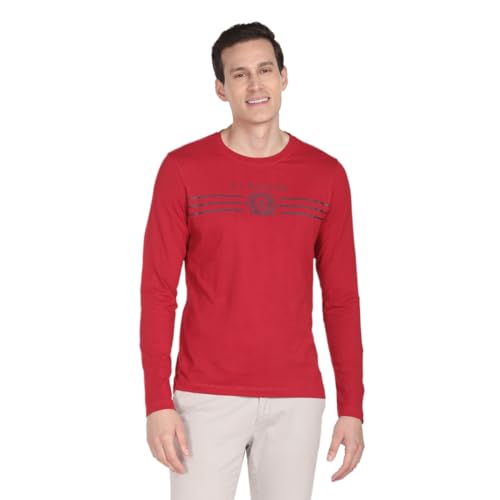 Image of U.S. Polo ASSN. Men Cotton Regular Crew Neck Long Sleeve Brand Print T-Shirt
