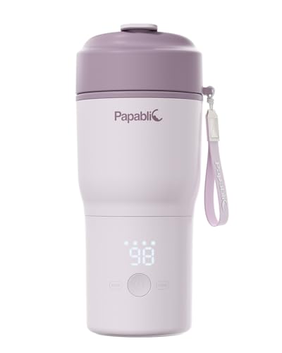 Image of Papablic Portable Bottle Warmer – Fast Heating Baby Bottle Warmer on The Go, Wide Mouth & Smart Temperature Control, Car & Outdoor Feeding, Spodumene Purple
