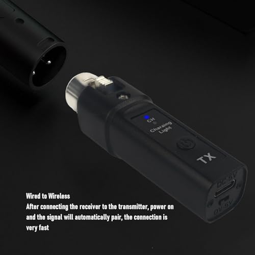 Sistema inalámbrico de micrófono XLR Yunseity, transmisor y receptor inalámbrico 2.4G con baja latencia y largo alcance, para micrófonos dinámicos y de condensador miniatura 4