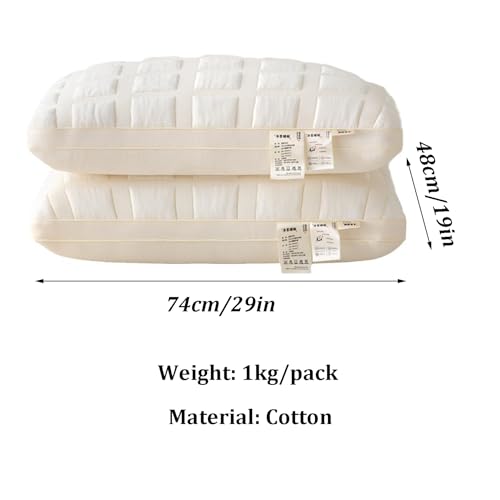 Almohada algodón blanca 73.6x48.3 cm ergonómica miniatura 2