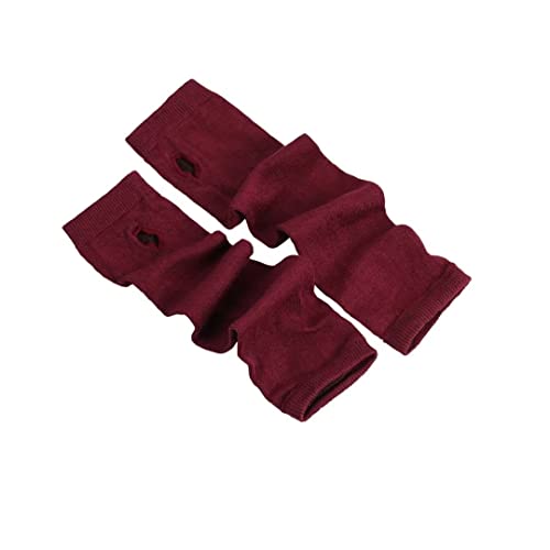 Image of Women's Long Knitted Fingerless Gloves Thumbhole Stretch Arm Warmers