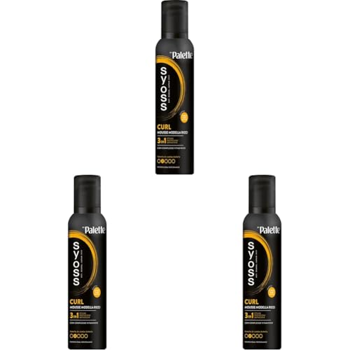 Syoss Palette Volume Mousse Volumizzante 250ml, Schiuma capelli ricci 3-in-1