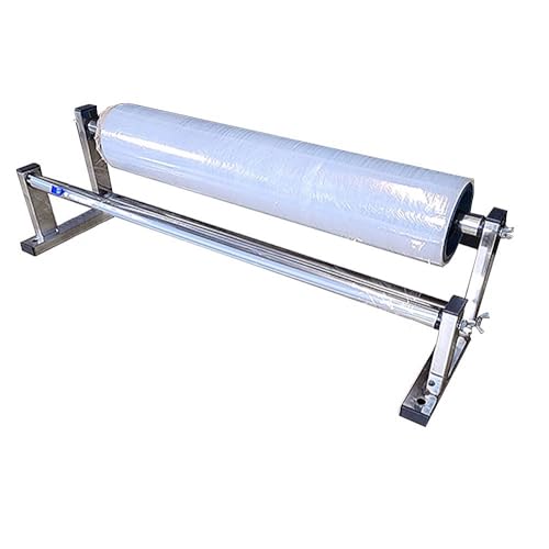 Plastic Wrap Dispenser with Cutter, 4.0-17 inch Stretch Wrap Dispenser, Manual Stretch Film Dispenser, Stainless Steel Plastic Wrap Dispener, Predrilled Holes for Table Wall Floor Mount