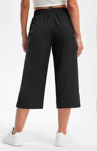Libin Lightweight Wide Leg Capri Pants for Women High Waisted