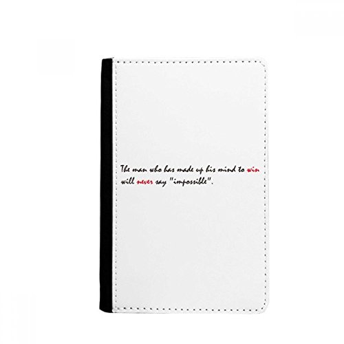 DIYthinker Quote Never Say Impossible Passport Holder Notecase Burse Wallet Cover Card Purse