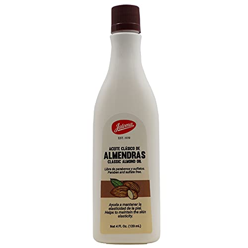 Jaloma Sweet Oil Almond, Emollient to Help you Soften your Skin, Makeup Remover, Delicate and Sweet Fragrance, Hair Moisturizer, Prevents Stretch Mark, All skin type, 4-Pack of 4 FL Oz, 4 Bottles