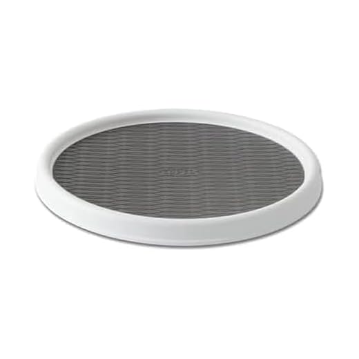 Copco 2555-0190 Non-Skid Pantry Cabinet Lazy Susan Turntable, 12-Inch, White/Gray