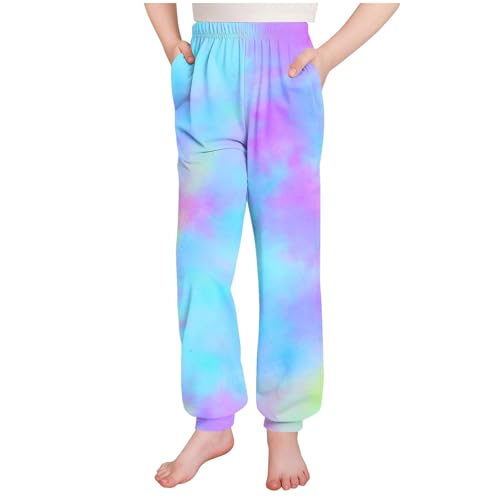 Girls Boys Tie Dye Casual Sweatpants Elastic Waist Joggers Loose Athletic Track Pants with Pockets for Kids 3-15 Years4