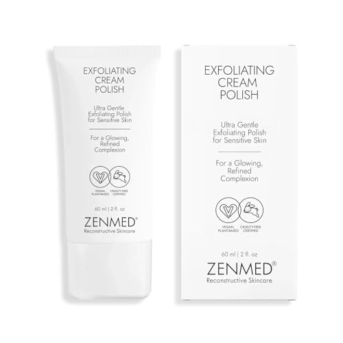 ZENMED Exfoliating Cream Polish - 2 oz. 100% Vegetarian Created Help Oxygenate & Revive Sensitive Skin Types With Jojoba To Scrub & Rid Dead Skin Cells