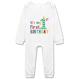 Photo Gallery tiansiaben body per neonato con scritta "it s my first birthday" per il primo compleanno, h-white., 3 mesi Photo Gallery tiansiaben body per neonato con scritta "it s my first birthday" per il primo compleanno, h-white., 3 mesi