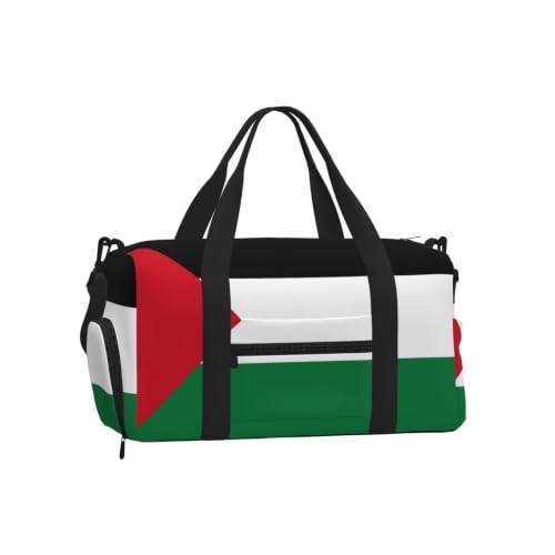 Flag of Palestine Sports Duffel Bag with Shoe Compartment
