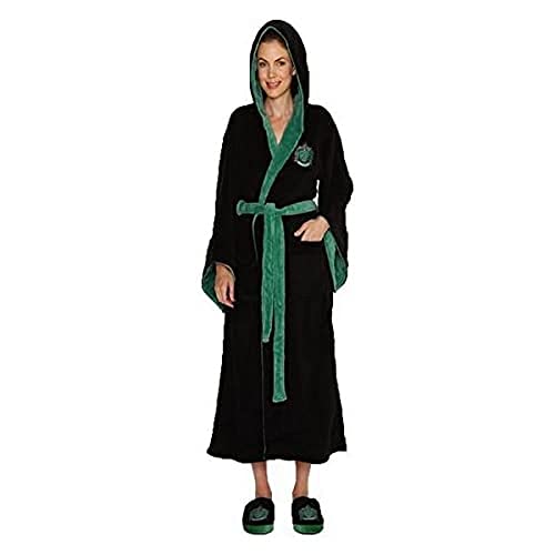Robe de chambre Slytherin Harry Potter en polaire noire pour femme