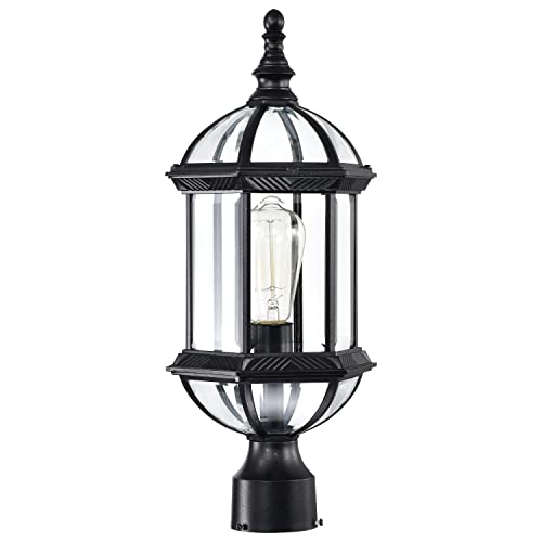 Nuvo Lighting 60/4976 Traditional One Light Post Mount from Boxwood collection in Black finish