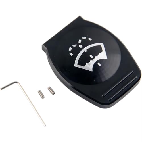 Compatible With Porsche アルミ製 フロントガラス ワイパー ウォッシャー キャップ フルイド リザーバー キャップ プロテクター 3Q0955455 18G955455A 対応 洗車機のボトルキャップ(Black)