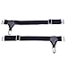 TiaoBug Men 1 Pair Adjustable Single Duck-Mouth Clip Sock Garter Grip Suspender Accessories Black One Size