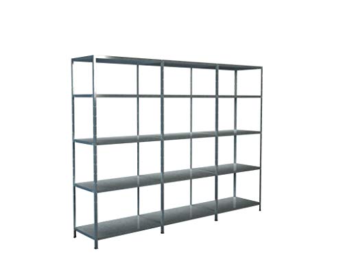 SCHULTE Regalwelt Steck-Grund-/ u 2 Anbauregale, 15 Böden, 2000x2800x500, verz.