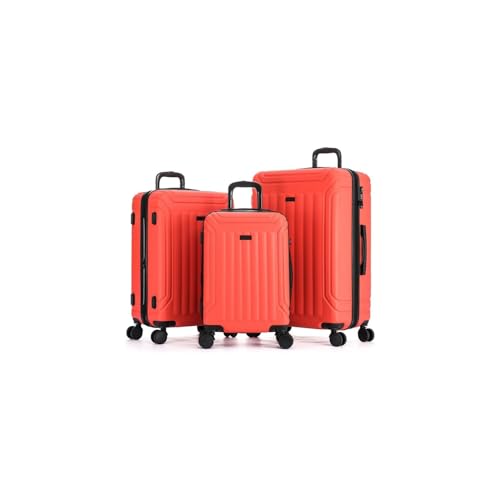 Sophisticated Simplicity New Generation Hardside 3-Piece Luggage Set - Red - (Impact-Resistant, 360 Spinner Wheels, Expandable, Dimensions: 20