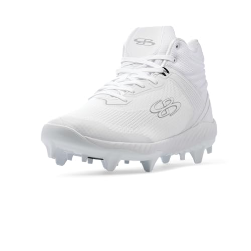 Boombah Victor Pureknit Women's Molded Cleat Mid - Stance White/White - Size 8