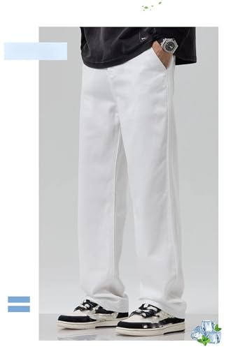 Men's Jeans, Thin Ice Silk Loose Straight Leg Wide Leg Pants Washed Hanging Casual Versatile Pants2
