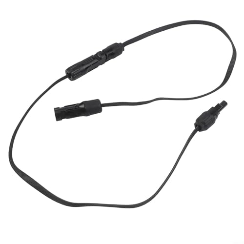 1 par de cables solares de alimentación a través de 50 cm, línea de extensión plana fotovoltaica para centrales eléctricas de balcón, alambre de cobre de 4 mm² y 6 mm² para ventana o puerta sin