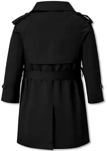 Betusline Boys Waterproof Trench Coat Double Breasted Classic Belted Outwear Jacket Dress Coats3