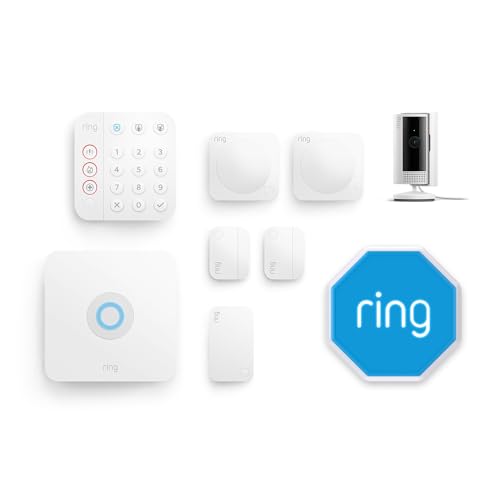 Kit Ring Alarm M + caméra intérieure + sirène extérieure | Alarme maison sans fil connectée,...