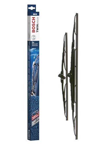 Escobilla limpiaparabrisas Bosch Twin Spoiler 604S, Longitud: 600mm/450mm – 1 juego para el parabrisas (frontal)