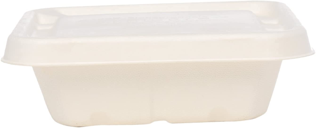 Ecoware® 100% Natural, Biodegradable, Compostable, Ecofriendly, Safe & Hygienic Disposable 750-ML Food Box with Lid (Pack of 50 Boxes)