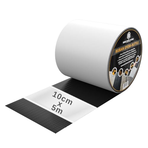 Ruban Butyle EPDM Étanchéité – Scotch anti fuite autocollant 10cm x 5m – Adhère sur PVC, Bois, Métal, Béton – Bande Adhésive Étanche Extérieur...