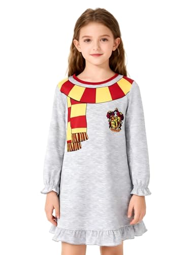 PATPAT Harry Potter Camicia da Notte Bambina Hogwarts Grifondoro, Pigiama