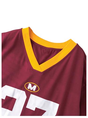 SOLY HUX Girl's Number Graphic Oversized Jersey Shirts V Neck Half Sleeve Y2k Tee Tops4