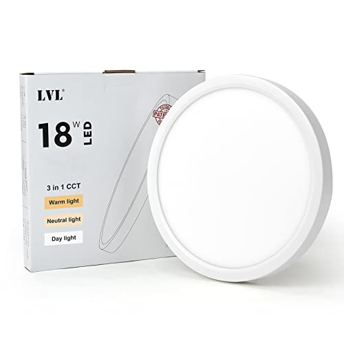 LVL LED Round Ceiling Light, 18W, 23cm, White