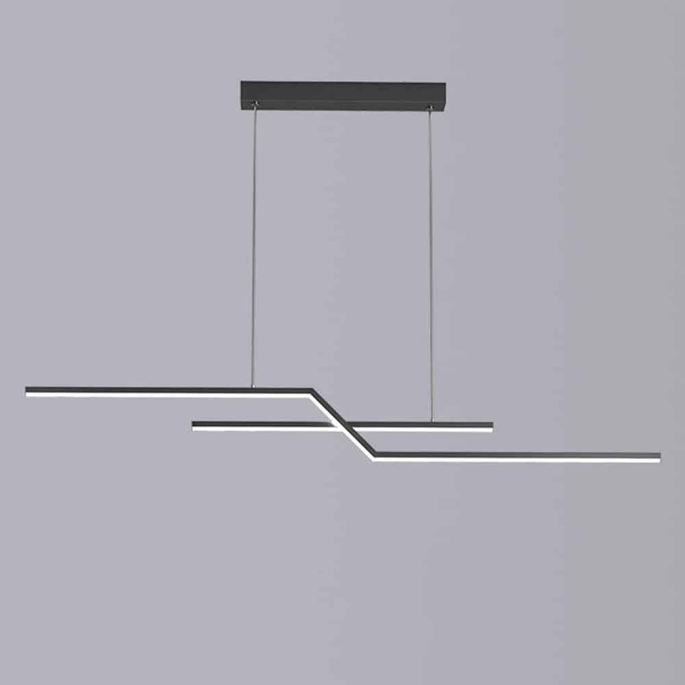 Lampe pendante longue LED moderne en silicone blanc pour suspension de salle à manger géométrique