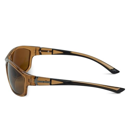 Image of BNUS Polarized Corning Glass Lens Sunglasses for Men Fishing & Driving | Durable scratch-resistant lenses, matte no-paint frame, wrap-around, great for running, cycling & all-day wear