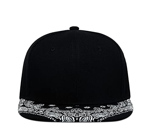 Image of Trucker Hat Fashion Mens Women Snapback Hats - Flat Bill Brim Hat Adjustable Baseball Cap