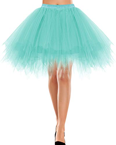 Bbonlinedress Tutu Tüllrock Petticoat Unterrock Rock 50er Vintage Ballet Blase Tanzrock Tanzkleid Ballkleid Kurz Retro Rock Knielang Tüll Rockabilly...