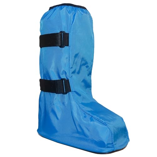 ARUNNERS Walking Boot Cover for Medical Brace Orthopedic Fracture Cast with Integrative Slip-Resistant Rubber Sole (Blue, Tall, Large)