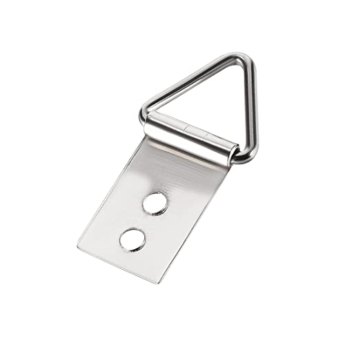 Image of uxcell Triangle Ring Picture Hangers, 35mm x 18mm Silver Tone Assortment Kit for Photo Hanging Solutions, 20 Pcs