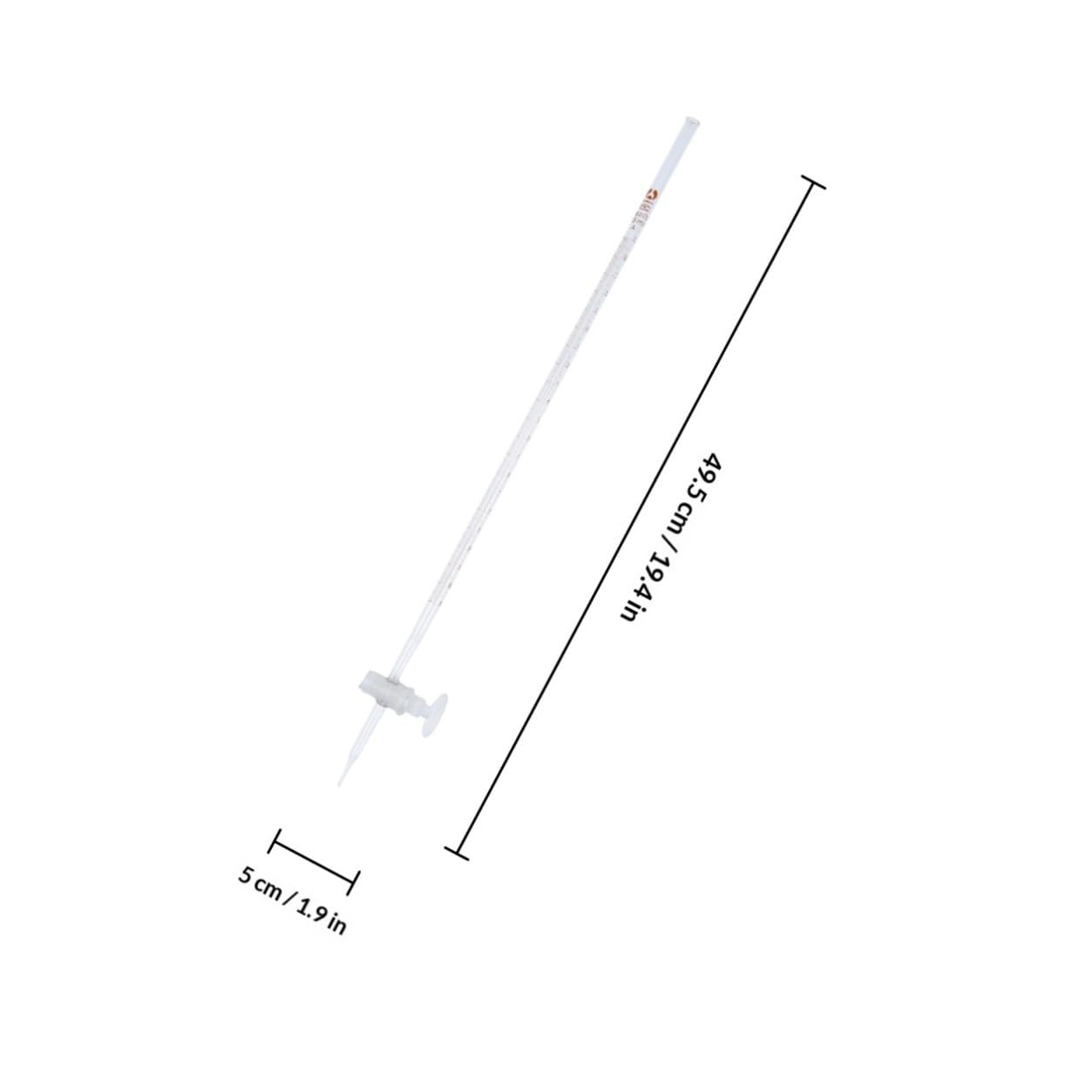 ULTECHNOVO Buretta Acida Buretta In Vetro Borosilicato Buretta Acida In Vetro A Canna Dritta Strumento In Vetro Da Laboratorio Con Rubinetto A Chiave In Ptfe (Trasparente 10 Ml)