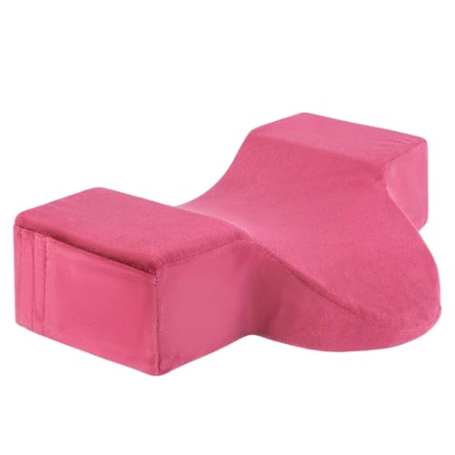 Almohada de apoyo para el cuello con olla con extensión de pestañas, superficie de franela suave | Cojín ortopédico para extensiones de pestañas, funda lavable, bolsillos laterales para